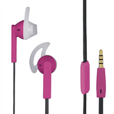 Hama slušalke z mikrofonom Joy Sport, silikonski čepki, roza/siva
