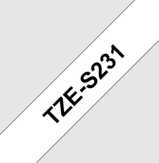 TZE-S231, bela/črna, 12 mm