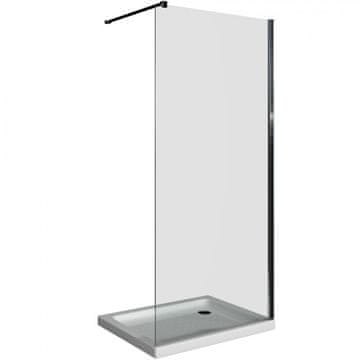 Armal Tuš stena Modul 35 X 200 krom profil, fiksna prozorno steklo, prečni nosilec