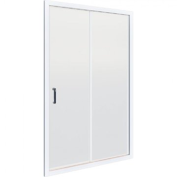 Armal Tuš vrata drsna DOMINO 140X200, beli profili, mat steklo, 6mm
