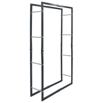 Vidaxl Stojalo za drva črno 80x25x150 cm jeklo