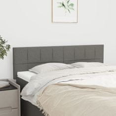 shumee vidaXL Posteljno vzglavje 2 kosa temno sivo 72x5x78/88 cm blago