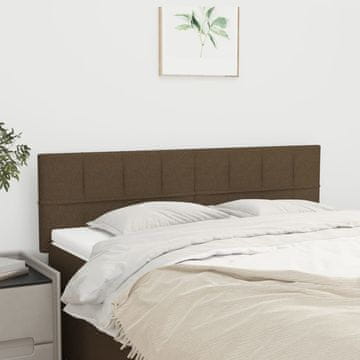 Vidaxl vidaXL Vzglavja za posteljo, komplet 2 kosov, temno rjava, 72x5x78/88 cm, blago