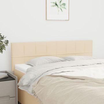 Vidaxl vidaXL Vzglavja za posteljo, 2 kosa, kremna, 72x5x78/88 cm, blago