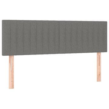Vidaxl Posteljno vzglavje temno siva 144x5x78/88 cm blago