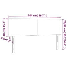 Vidaxl Posteljno vzglavje 2 kosa temno rjavo 72x5x78/88 cm blago