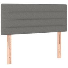 Vidaxl Box spring postelja z vzmetnico temno siva 80x200 cm blago