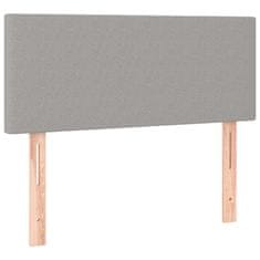 Vidaxl Box spring postelja z vzmetnico svetlo siva 90x200 cm blago
