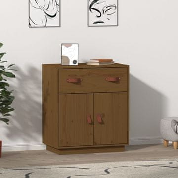 Vidaxl vidaXL Omarica medeno rjava 65,5x40x75 cm masivni borov les