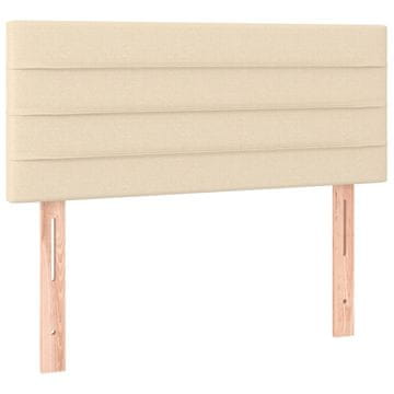 Vidaxl Posteljno vzglavje krem 80x5x78/88 cm blago