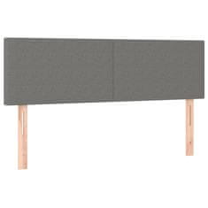 Vidaxl Posteljno vzglavje 2 kosa temno sivo 72x5x78/88 cm blago
