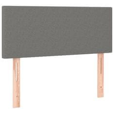 Vidaxl Box spring postelja z vzmetnico temno siva 90x190 cm blago