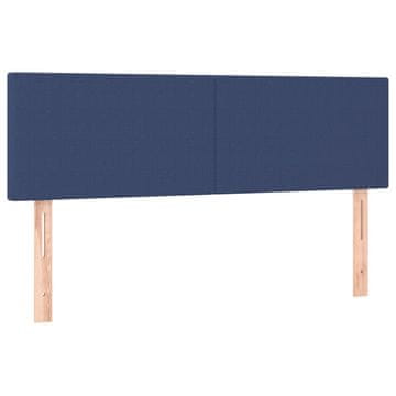 Vidaxl Posteljno vzglavje modra 144x5x78/88 cm blago
