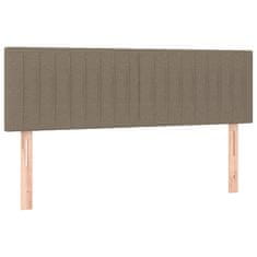 Vidaxl Box spring postelja z vzmetnico taupe 140x200 cm blago