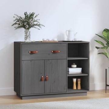 Vidaxl vidaXL Omarica siva 98,5x40x75 cm masivni borov les