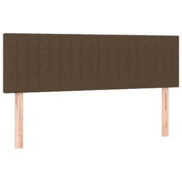 Vidaxl Posteljno vzglavje temno rjava 144x5x78/88 cm blago