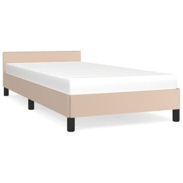 Vidaxl Posteljni okvir z vzglavjem brez vzmetnice kapučino 90x200 cm