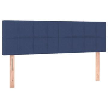 Vidaxl Posteljno vzglavje modra 144x5x78/88 cm blago