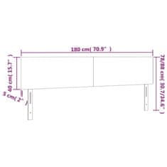 Vidaxl Posteljno vzglavje 2 kosa temno sivo 90x5x78/88 cm blago