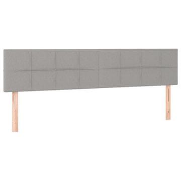 Vidaxl Posteljno vzglavje svetlo siva 200x5x78/88 cm blago
