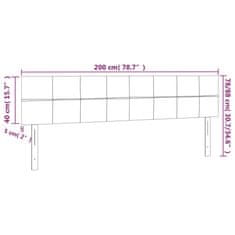 Vidaxl LED posteljno vzglavje temno sivo 200x5x78/88 cm blago