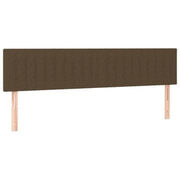 Vidaxl Posteljno vzglavje temno rjava 200x5x78/88 cm blago