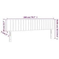 Vidaxl LED posteljno vzglavje svetlo sivo 200x5x78/88 cm žamet