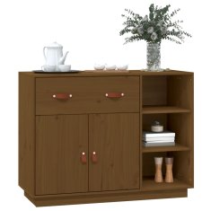 Vidaxl Komoda medeno rjava 98,5x40x75 cm trdna borovina