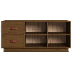 Vidaxl Klop za čevlje medeno rjava 100x34x45 cm trdna borovina