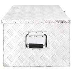 Vidaxl Škatla za shranjevanje srebrna 90x47x33,5 cm aluminij