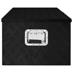 Vidaxl Škatla za shranjevanje črna 100x55x37 cm aluminij