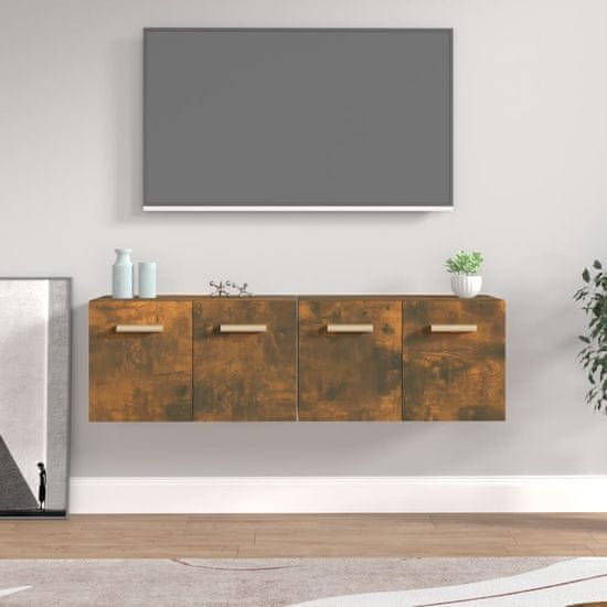 Vidaxl Stenska omarica 2 kosa dimljeni hrast 60x36,5x35 cm inžen. les