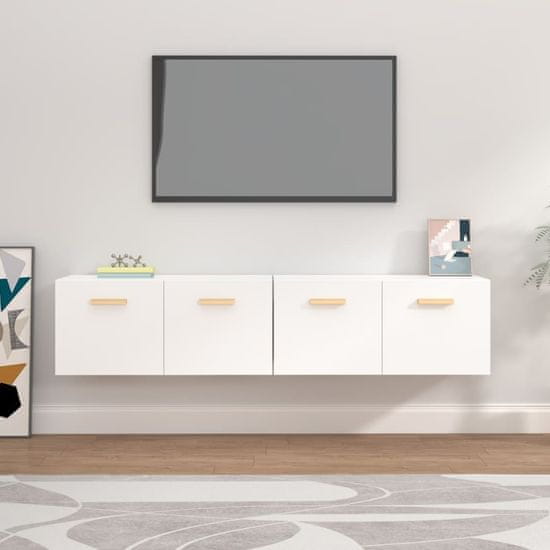 Vidaxl Stenska omarica 2 kosa bela 80x35x36,5 cm konstruiran les