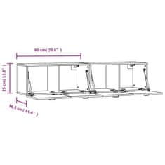 Vidaxl Stenska omarica 2 kosa bela 60x36,5x35 cm inžen. les