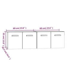 Vidaxl Stenska omarica 2 kosa bela 60x36,5x35 cm inžen. les