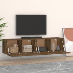 Vidaxl Stenska omarica 2 kosa dimljeni hrast 60x36,5x35 cm inžen. les