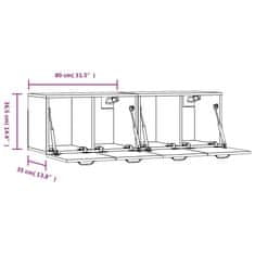 Greatstore Stenska omarica 2 kosa rjav hrast 80x35x36,5 cm konstruiran les