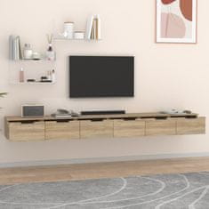 Vidaxl Stenska omarica 2 kosa sonoma hrast 102x30x20 cm inženirski les