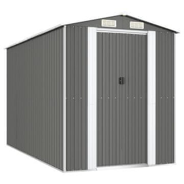 Vidaxl Vrtna lopa svetlo siva 192x357x223 cm pocinkano jeklo