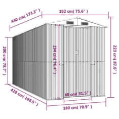 Greatstore Vrtna lopa zelena 192x440x223 cm pocinkano jeklo