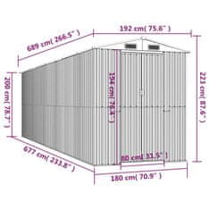 Vidaxl Vrtna lopa temno rjava 192x689x223 cm pocinkano jeklo