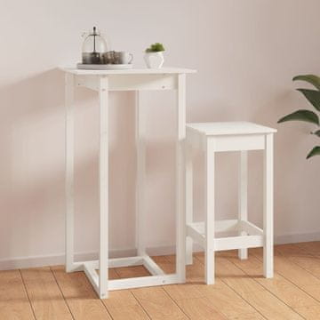 Vidaxl vidaXL Barska miza bela 60x60x110 cm masivni borov les