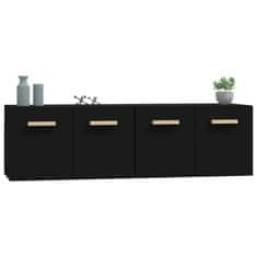 Vidaxl Stenska omarica 2 kosa črn 60x36,5x35 cm inžen. les
