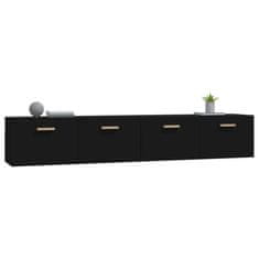 Vidaxl Stenska omarica 2 kosa črn 100x36,5x35 cm inženirski les