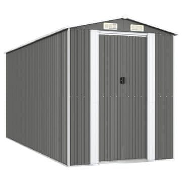 Vidaxl Vrtna lopa svetlo siva 192x440x223 cm pocinkano jeklo