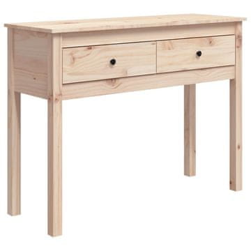 Vidaxl Konzolna mizica 100×35×75 trdna borovina