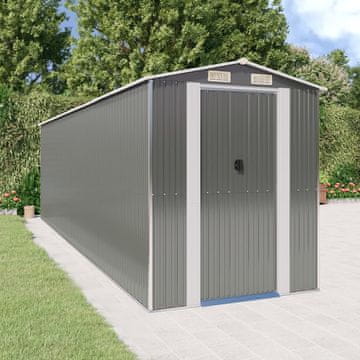 Vidaxl Vrtna lopa svetlo siva 192x689x223 cm pocinkano jeklo