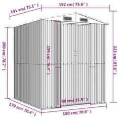 Vidaxl Vrtna lopa zelena 192x191x223 cm pocinkano jeklo