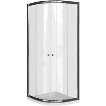 Armal Polkrožna tuš kabina BASIC 80, krom profili, prozorno steklo, 5 mm