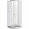 Polkrožna tuš kabina BASIC 90, beli profili, mat steklo, 5 mm